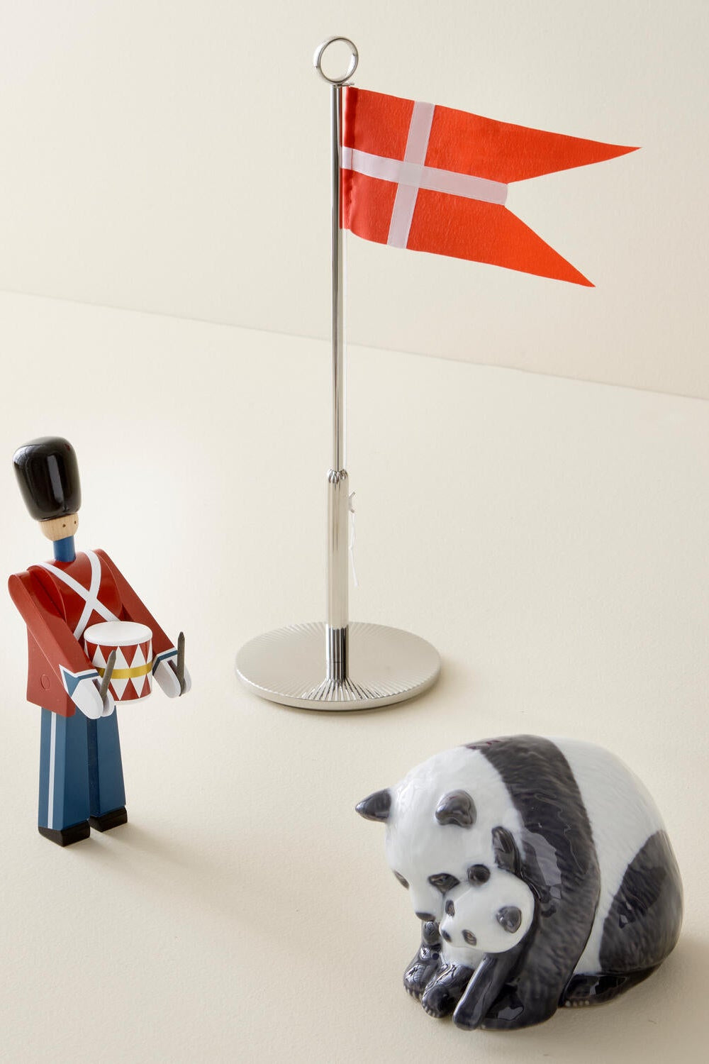 Panda med Unge figur - H13 cm.